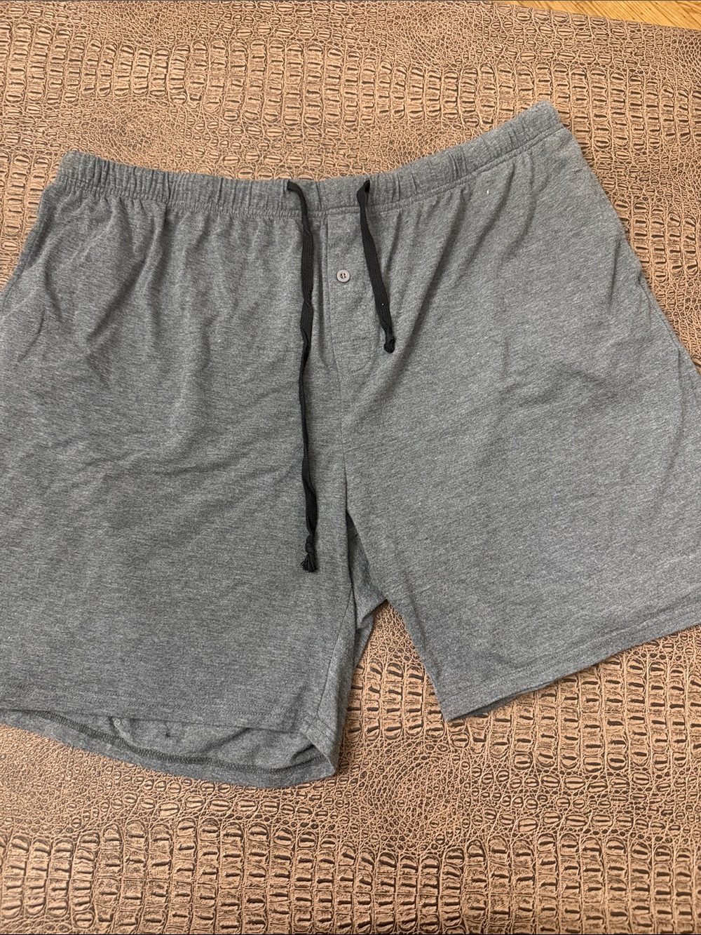 Men’s XXL Gray Stretch Lounge Pajama Shorts Drawstring